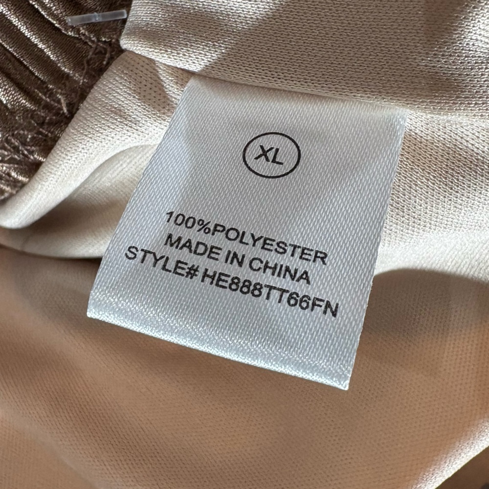 New Fashion Nova Brown & Light Beige Ribbed Highrise Flowy Pants Size XL - Picture 8 of 9